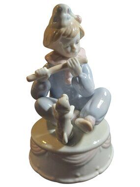 Vintage Porcelain Music Box Paul Sebastian Clown Boy Harlequin 1539